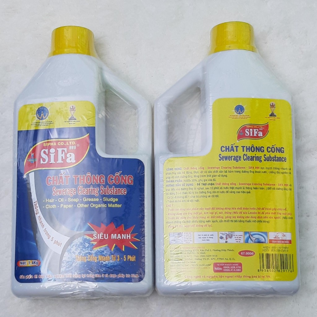 Nước thông cống, chất thông cống siêu tốc SIFA chai 700 ml, thông cống nghẹt trong 5 phút