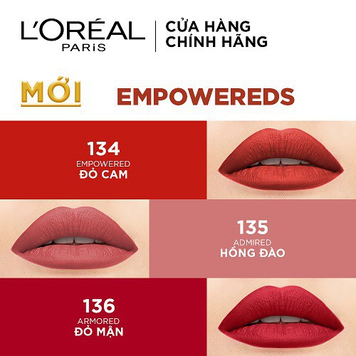 [Chính hãng]  Son kem lì nhẹ môi cao cấp Rouge Signature L'Oreal Paris 7ml