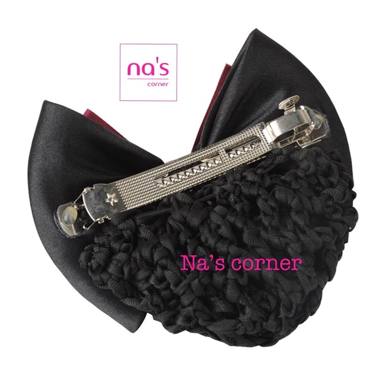 Kẹp lưới bới tóc búi tóc viền nhũ kim tuyến sang trọng