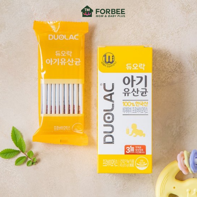 Men vi sinh hữu cơ cho bé DUOLAC màu vàng Hàn Quốc, hộ trợ tiêu hóa cho trẻ - FORBEE