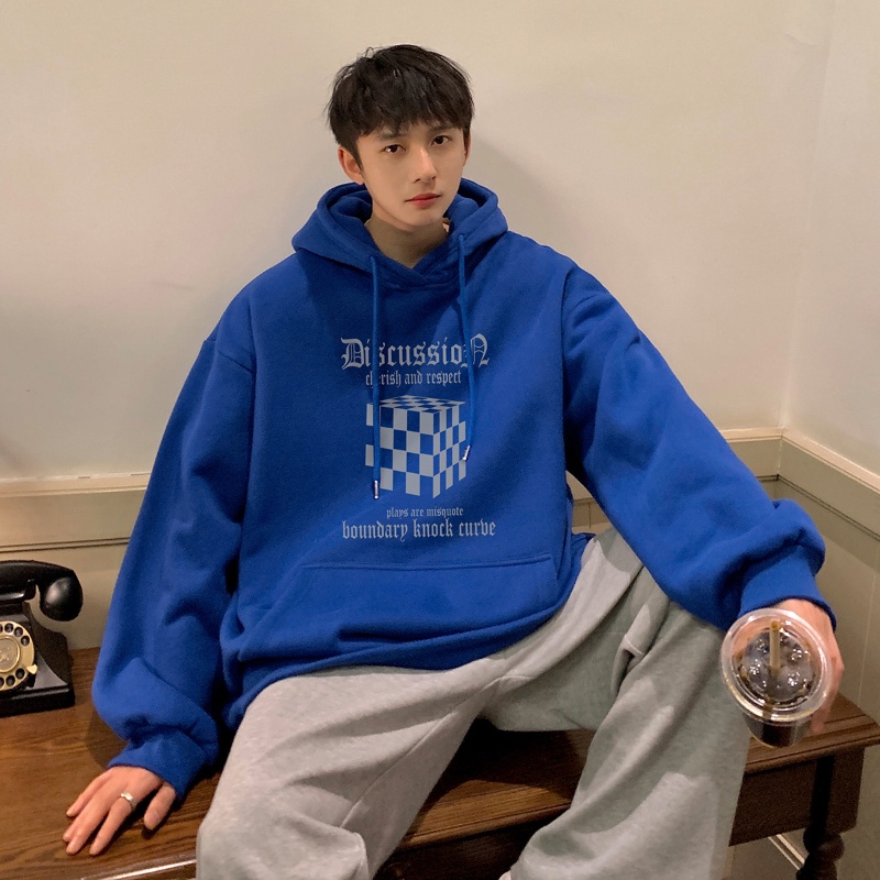 Ifnicefuture Áo hoodie Tay Dài Dáng Rộng In Họa Tiết Đơn Giản Phong Cách Hong Kong Hàng Mới Bán Chạy Thời Trang Thường Ngày