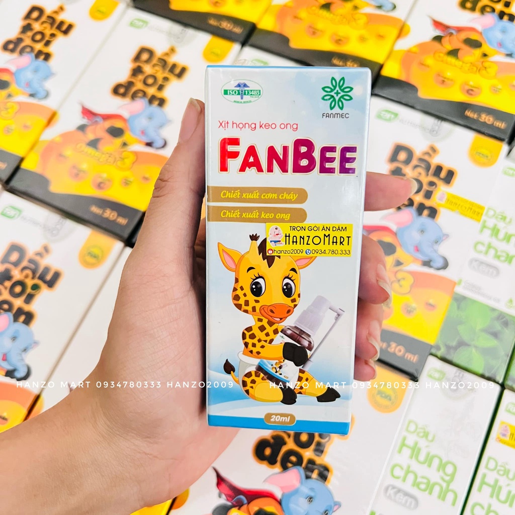 Xịt Họng Keo Ong FanBee (20ml) - Giảm nhiệt miệng, ngứa cổ họng, hôi miệng