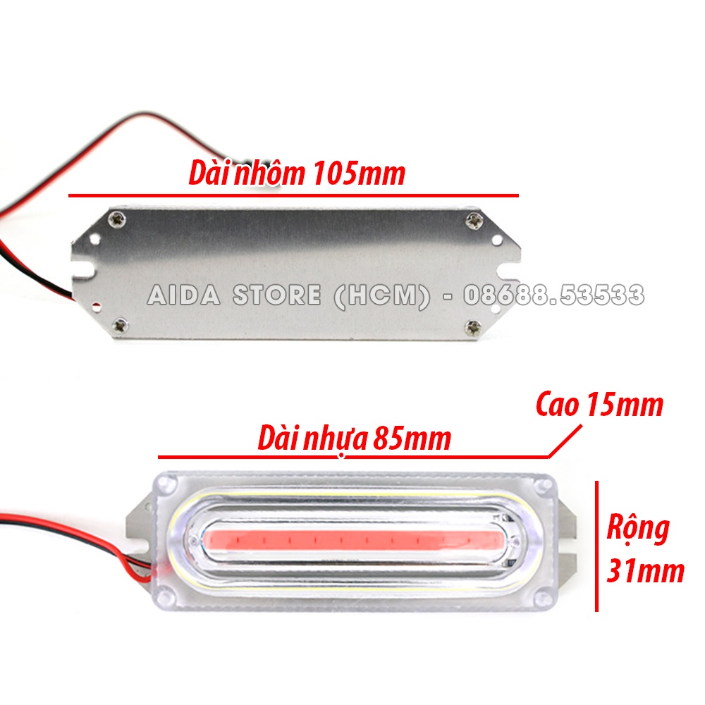 Bộ đèn LED COB 2 cái 2 màu nhấp nháy nhiều kiểu chớp chống hắt nước