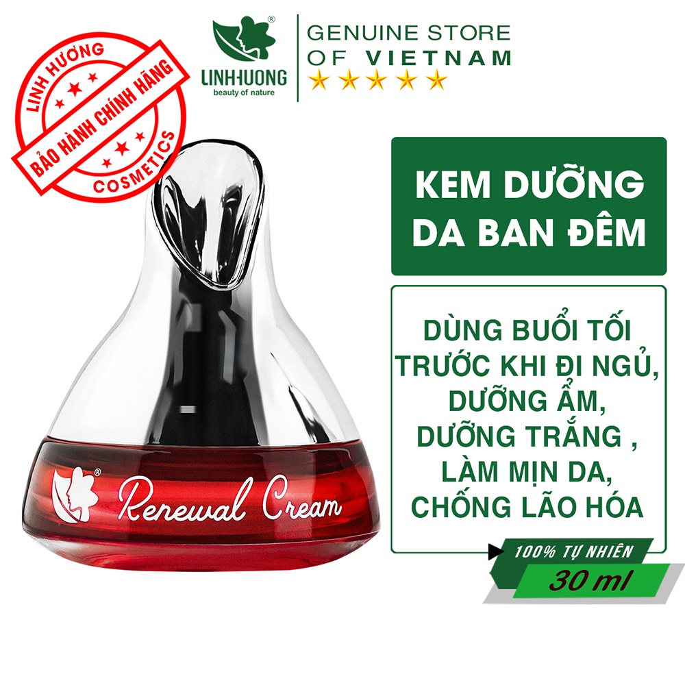 Kem dưỡng da ban đêm ngọc trai Renewal Cream Linh Hương dưỡng sáng da se khít lỗ chân lông ngăn ngừa lão hóa da