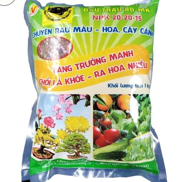 Phân bón đầu trâu đa năng 3 màu Npk 20-20-15 1Kg (đỏ trắng đen)