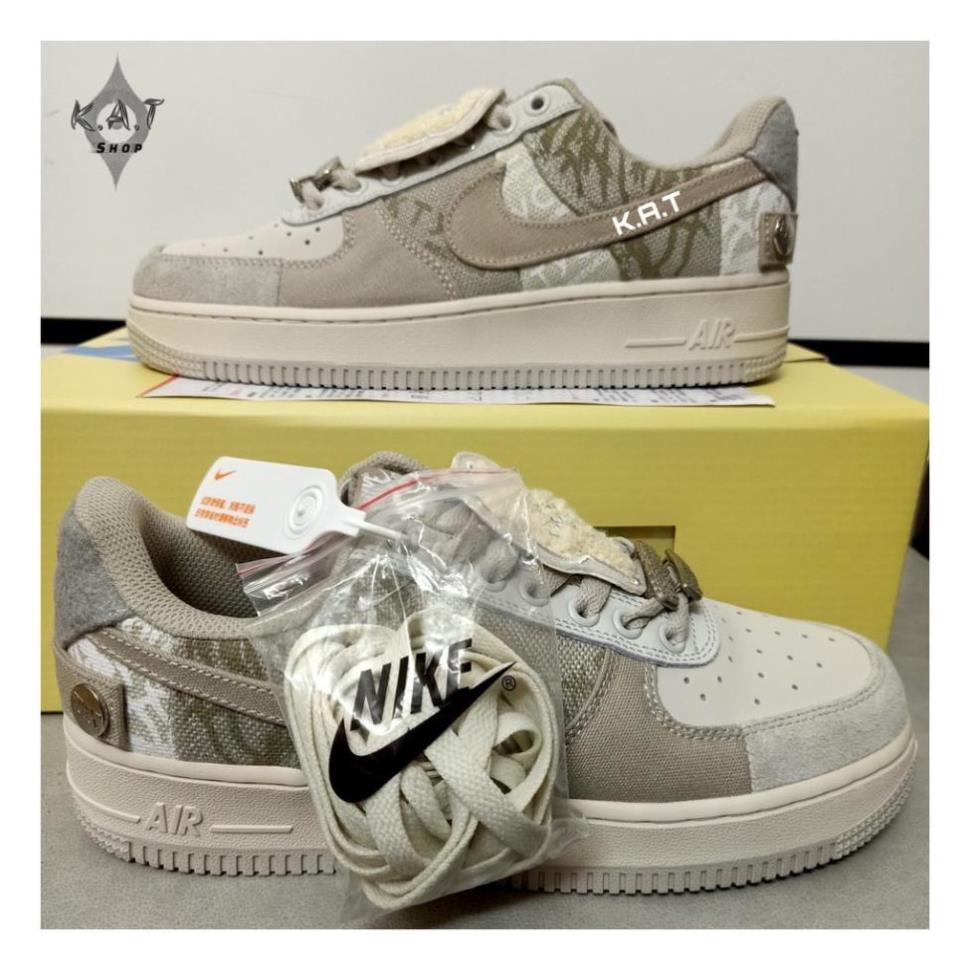 Giày Thể Thao/ Sneaker Nam Nữ AF1 Travis Scott Grey White Trắng Xám