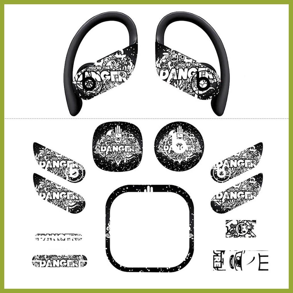Miếng Dán Trang Trí Tai Nghe In Chữ beats powerbeats pro Thời Trang Cá Tính