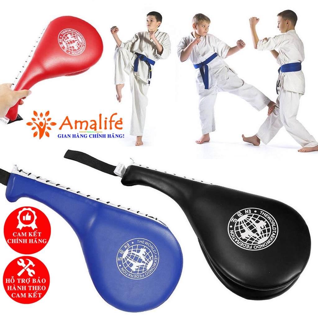 Đích Đá Tập Võ Thuật Cầm Tay Taekwondo, Vovinam, Karatedo Bằng Da PU Cao Cấp Cho Trẻ Em - Người Lớn Hãng Amalife (1 cái)
