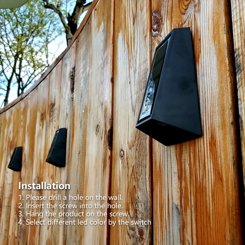 Đèn Năng Lượng Mặt Trời IP65 RGB Chống Thấm Nước Gắn Cầu Thang Ngoài Trời