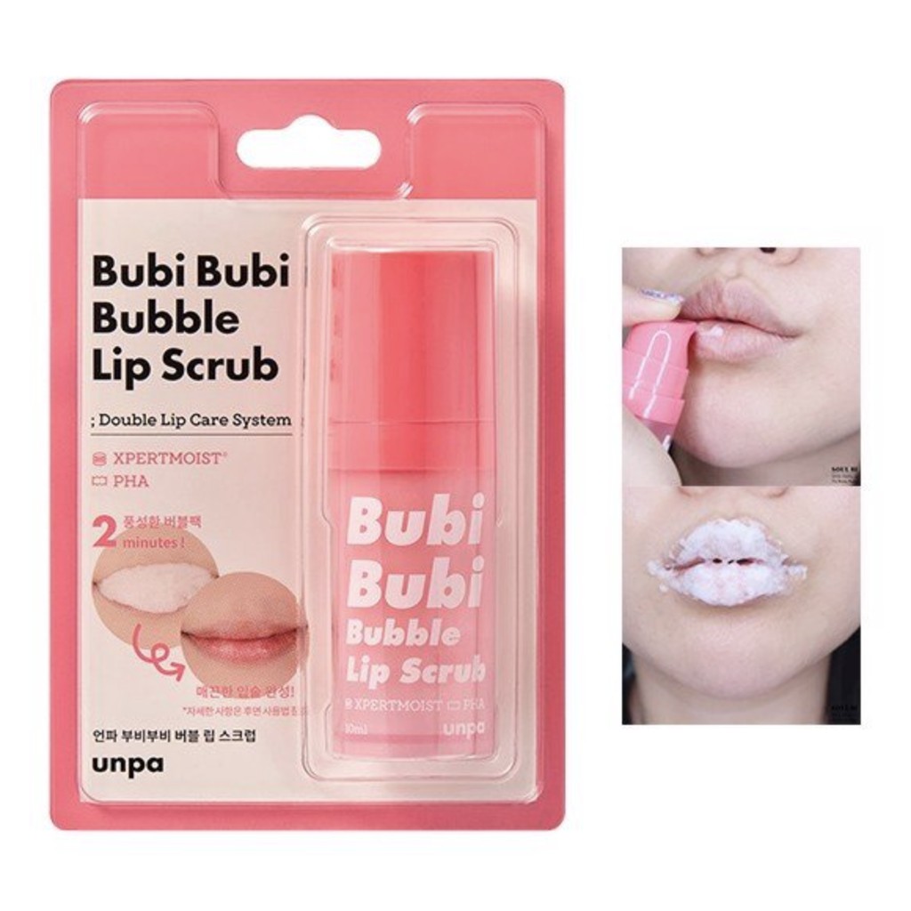 Tẩy Da Chết Sủi Bọt Thải Độc Môi Unpa Bubi Bubi Bubble Lip Scrub 10ml