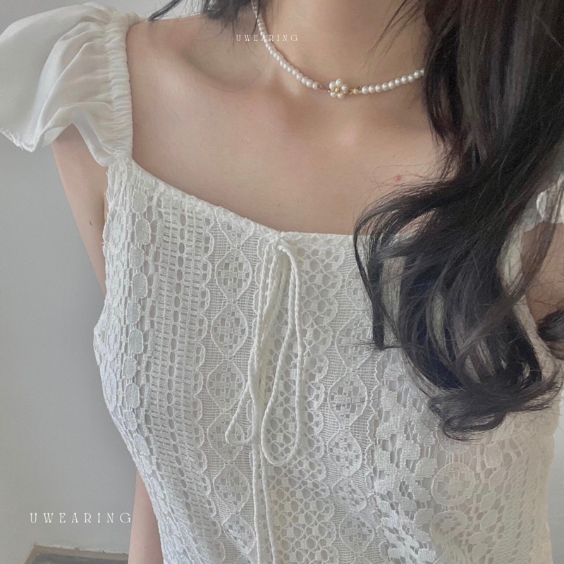 Vòng cổ hạt ngọc daisy phong cách nữ tính thanh lịch