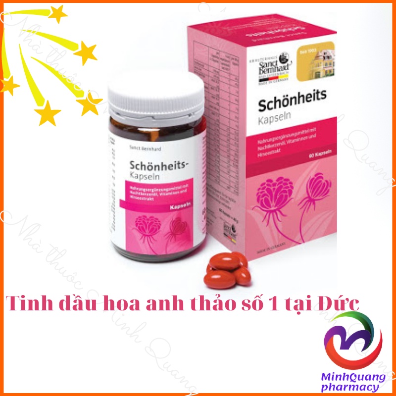 Tinh dầu Hoa Anh Thảo Schönheits Kapseln Của Đức. Hộp 60 viên