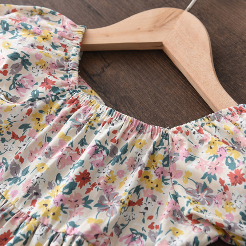 Đầm công chúa BEAR LEADER tay phồng họa tiết chấm bi thời trang mùa hè mới cho bé gái 2-7 tuổi