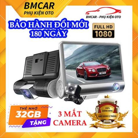 Camera hành trình ô tô 3 mắt X005 4 inch fullHD 1080p,camera sau chống nước-BM31 - BẢO HÀNH 6 THÁNG