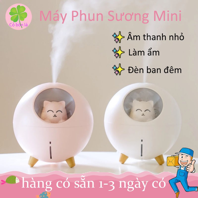 Máy phun sương tạo độ ẩm không khí cổng USB hình mèo mini dễ thương máy xông tinh dầu