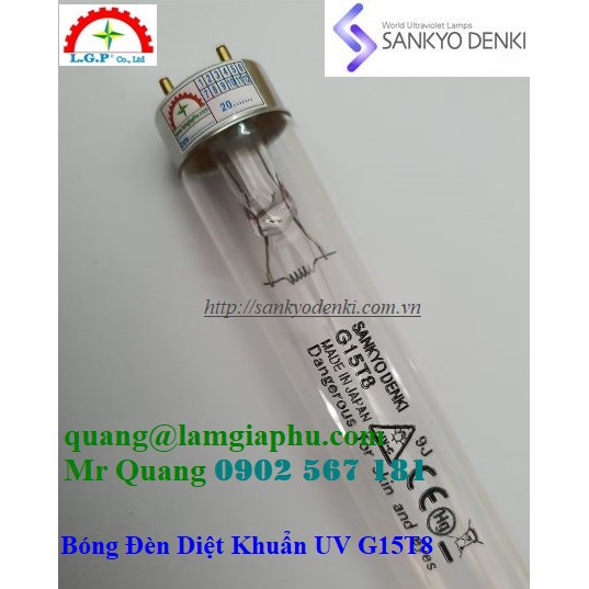 Bóng Đèn Diệt Khuẩn UV G15T8 Sankyo Denki