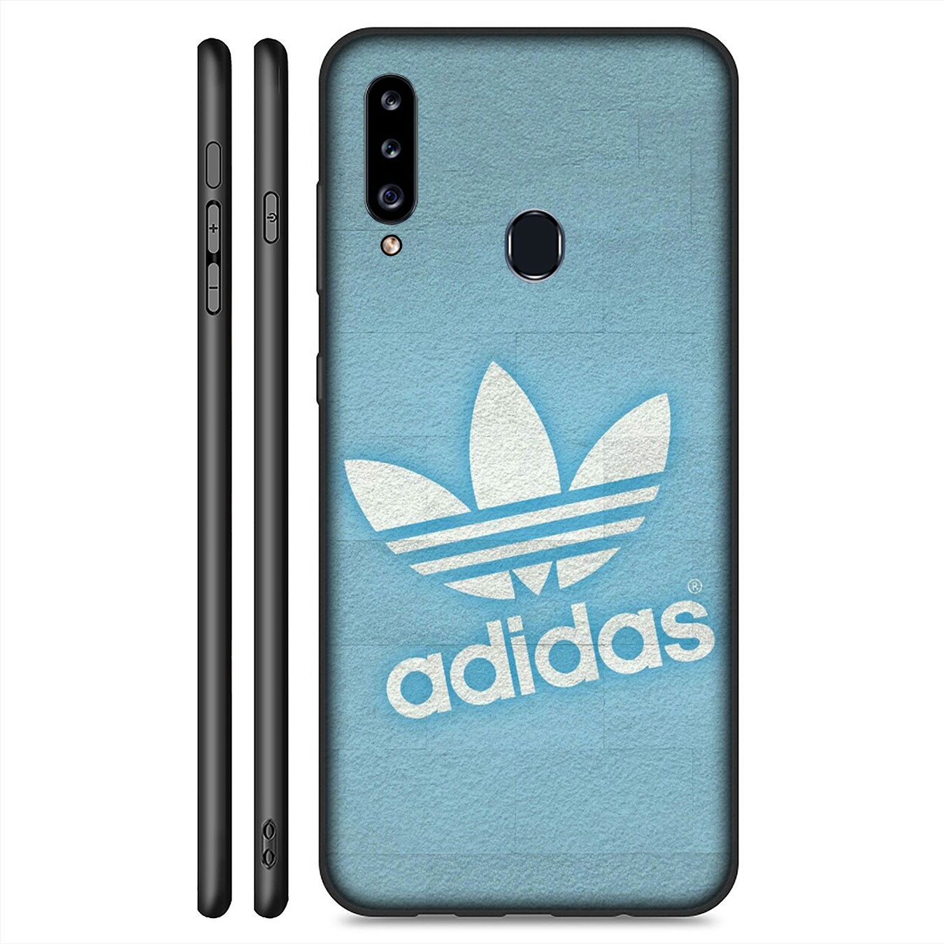 Ốp điện thoại silicon mềm hình logo adidas D1 cho Samsung Galaxy A9 A8 A7 A6 Plus J8 2018 + A21S A70 M20 A6+ A8+ 6Plus