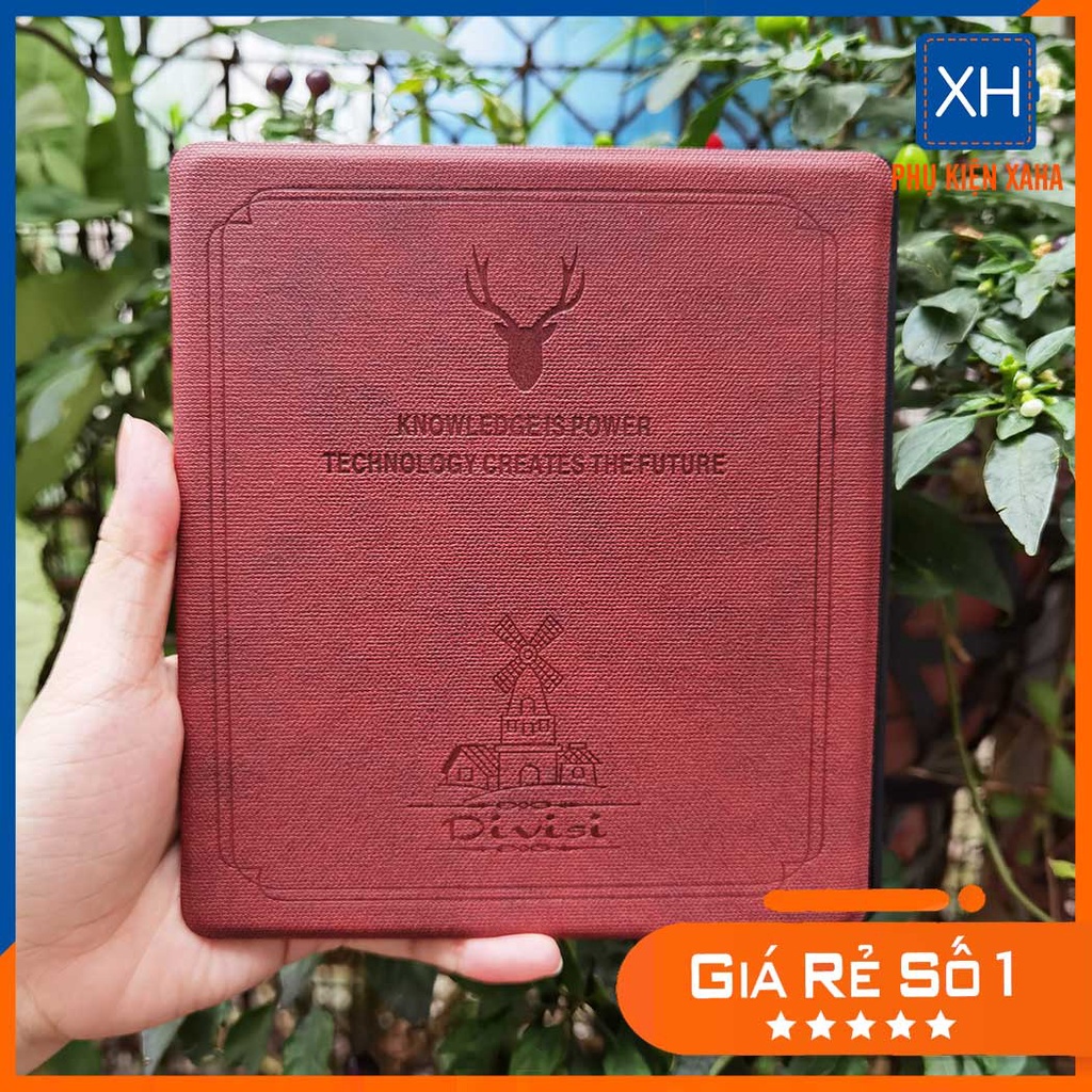 Bao Da Kindle Oasis 3/2 In Chữ Chìm Divisi Well Begun Giả Da Nhung Cực Êm Tay - Phụ Kiện Xaha
