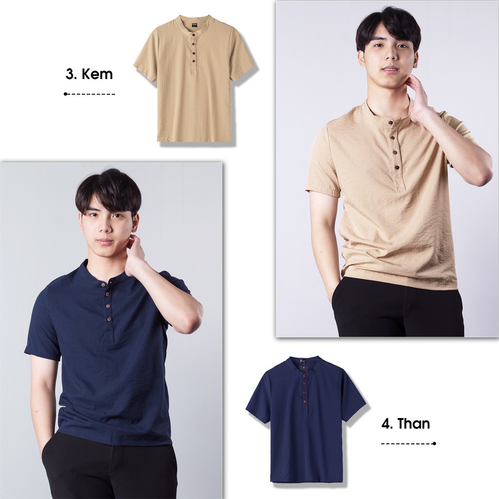 Áo đũi nam cổ tàu cộc tay LT.SPORT Áo nam mặc nhà đi chơi du dịch