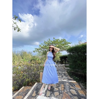 Đầm maxi cổ yếm hở lưng (D10) - Vystore