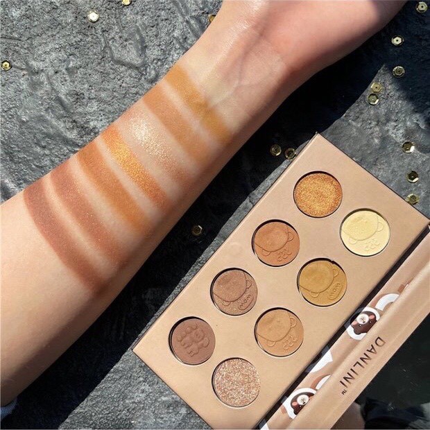 Bảng mắt gấu 8 màu DANLINI tạo khối nhũ kira dễ thương tone cam đất DANL01 | BigBuy360 - bigbuy360.vn