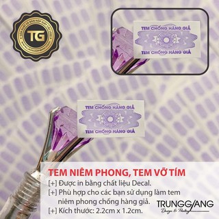 tem vỡ niêm phong tím