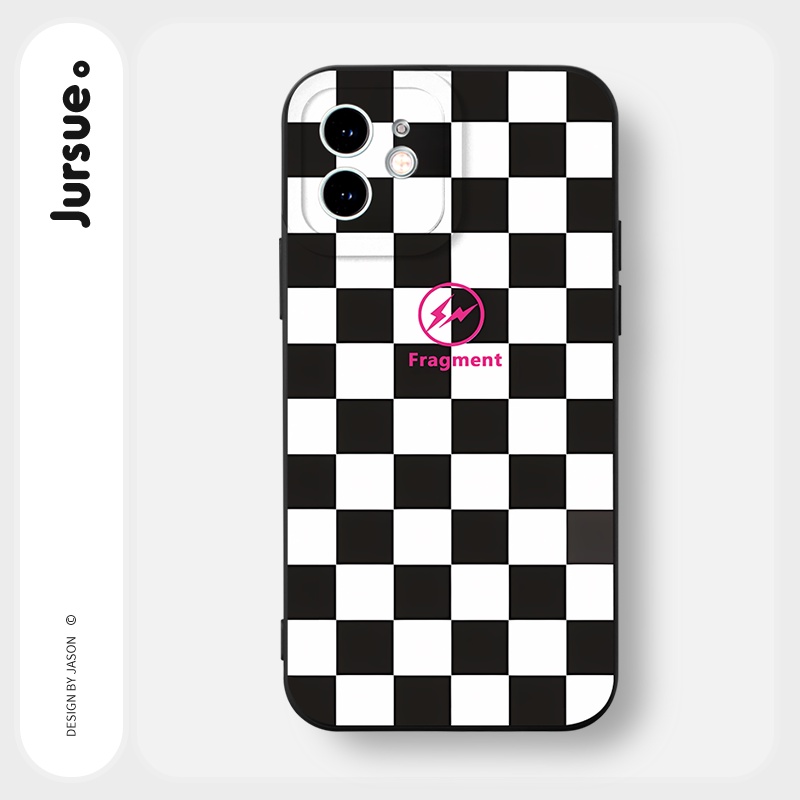 Ốp lưng JURSUE mềm chống bẩn hình độc lạ đen Cho iPhone 14 13 12 11 Pro Max SE 2020 X XR XS 8 7 ip 6S 6 Plus Y2347