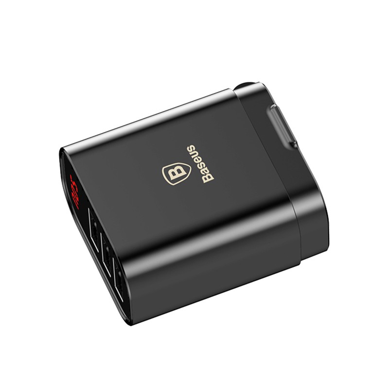 [COD Ready Stocks]Baseus Intelligent Digital Display 3USB Travel Charger 3.4A