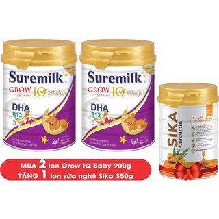 [TẶNG 1 LON SỮA NGHỆ] Combo 2 Lon Sữa bột Suremilk Grow IQ BaBy 900g - LOHAMART
