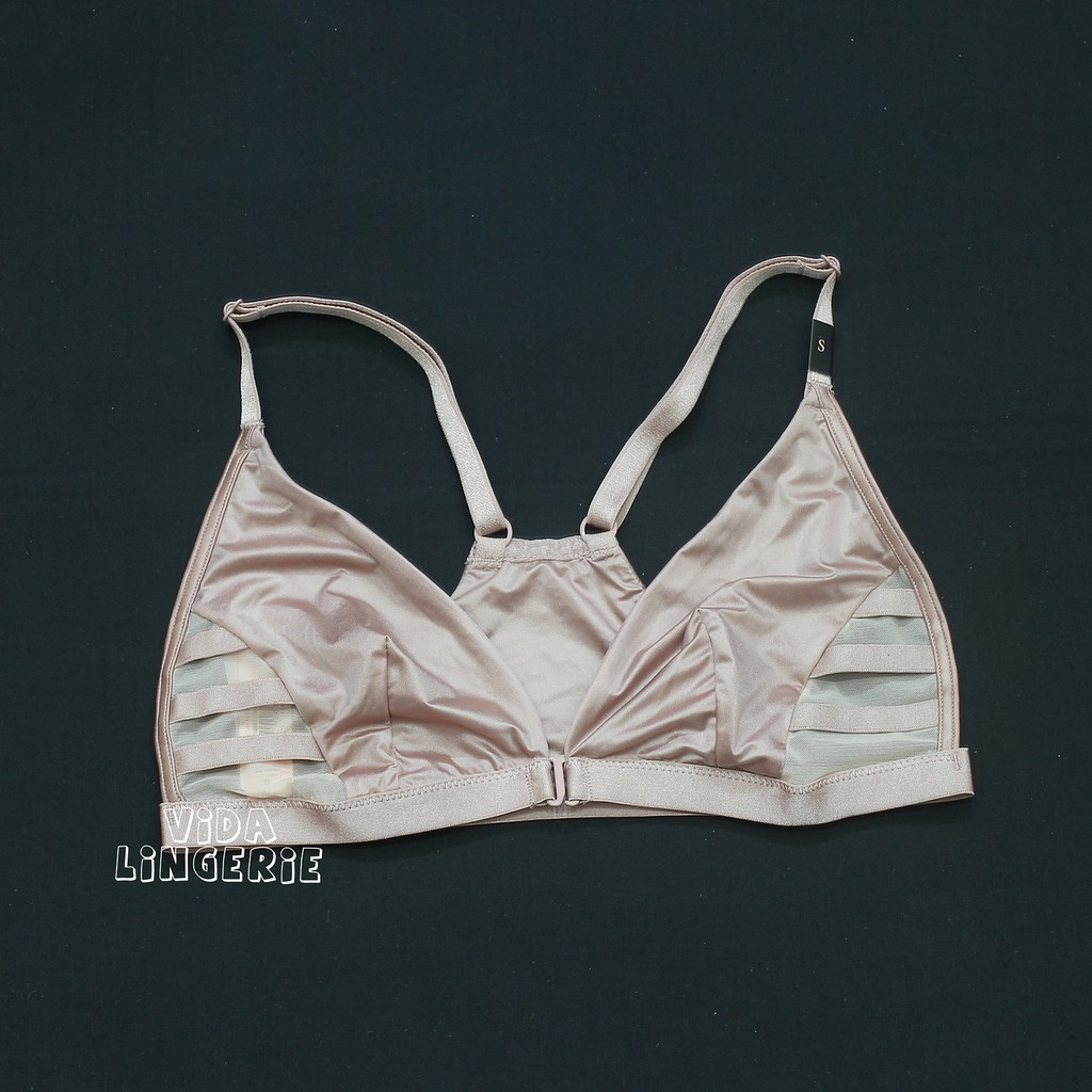 Áo bralette satin dây lưới xịn