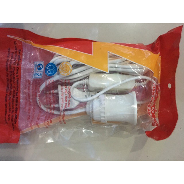 Đui đèn sopoka liền dây có công tắc và phích cắm - dây dài 2,5m, 5m