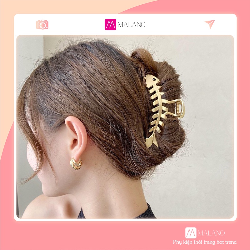Kẹp Tóc Càng Cua MALANO Kẹp Tóc Hàn Quốc Hình Xương Cá Thời Trang Xinh Xắn Dành Cho Nữ FA-001279