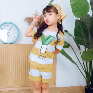 Bộ ngủ unifriend bé gái bé trai hình củ cải, hàng xuất hàn dư xịn