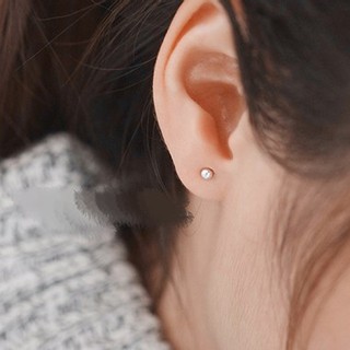 Bông tai nụ bạc dạng tròn trơn