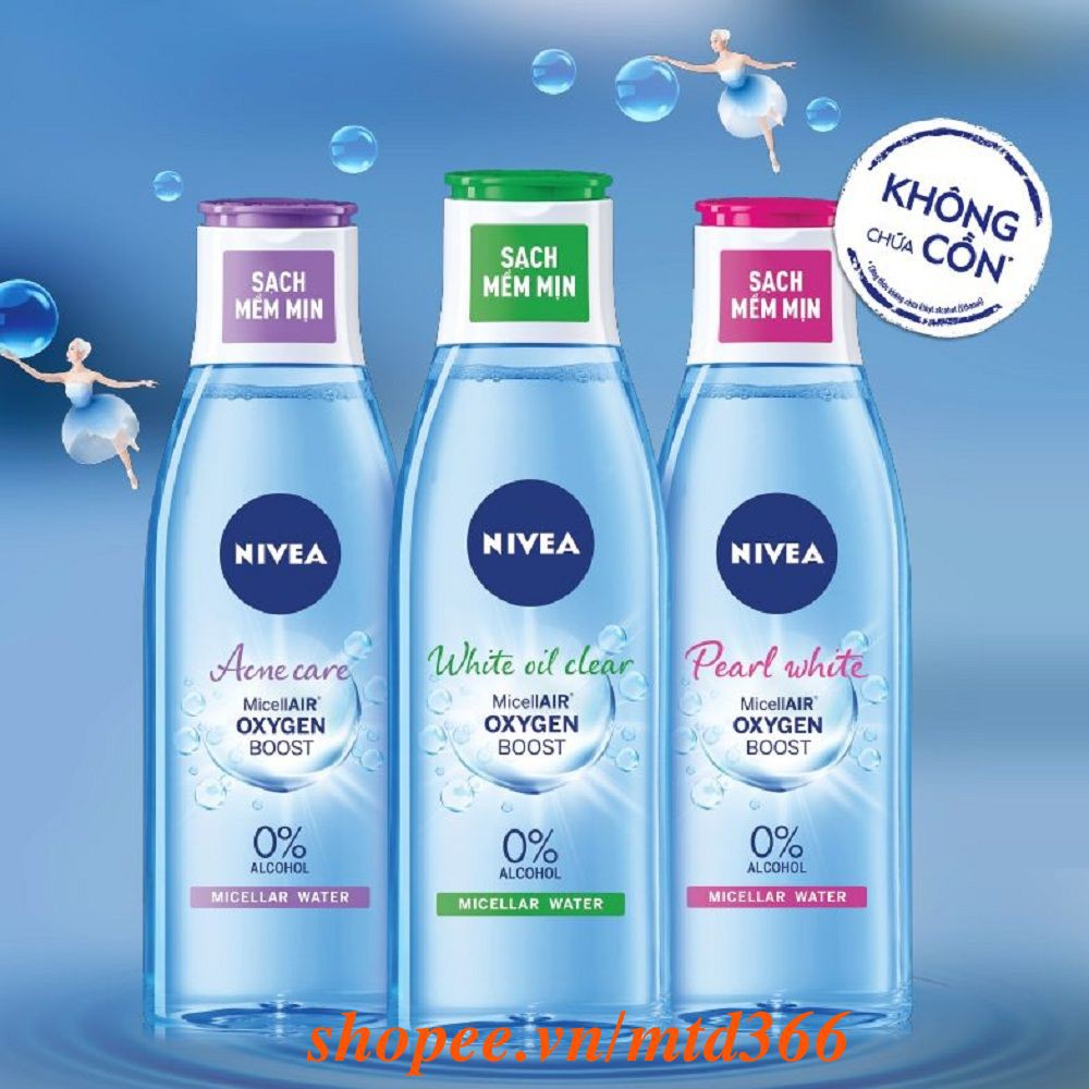 Nước Tẩy Trang (Hồng) 200ml Cho Da Thường Và Da Khô Nivea Extra Bright Make Up Clear Cleansing Water