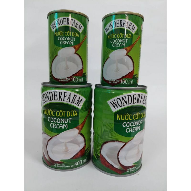[Giao hoả tốc Hà Nội ]NƯỚC CỐT DỪA WONDERFARM THÙNG (30 LON160) (24 lon x 400ml)  (160 ml + 400 ml )