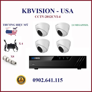 TRỌN BỘ 4 CAMERA 2.0MP KBVISION KX-A2112C4