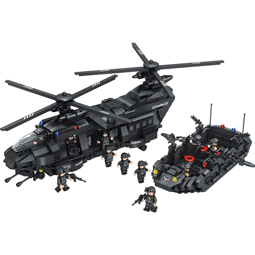 Bộ Đồ Chơi Lắp Ghép Trực Thăng Vận Tải Khổng Lồ CH-47 CHINOOK, Bộ LeGo Tàu Tuần Tra