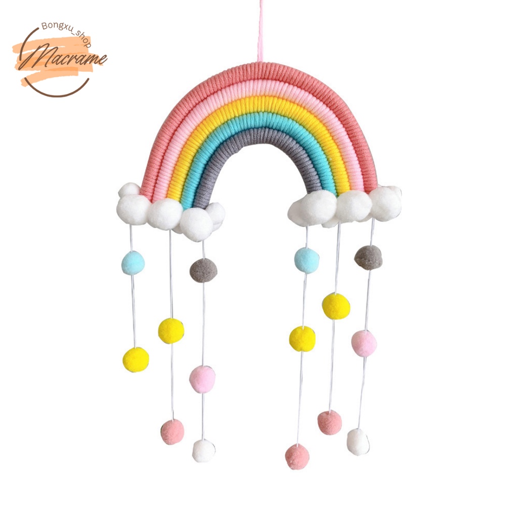 Cầu vồng Macrame handmade Treo nôi trang trí, treo tường trang trí nhà cửa homestay Bongxu_shop