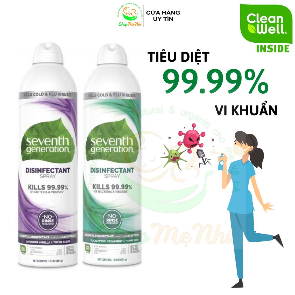 Xịt Diệt Khuẩn Không Khí &amp; Đồ Dùng Seventh Generation.