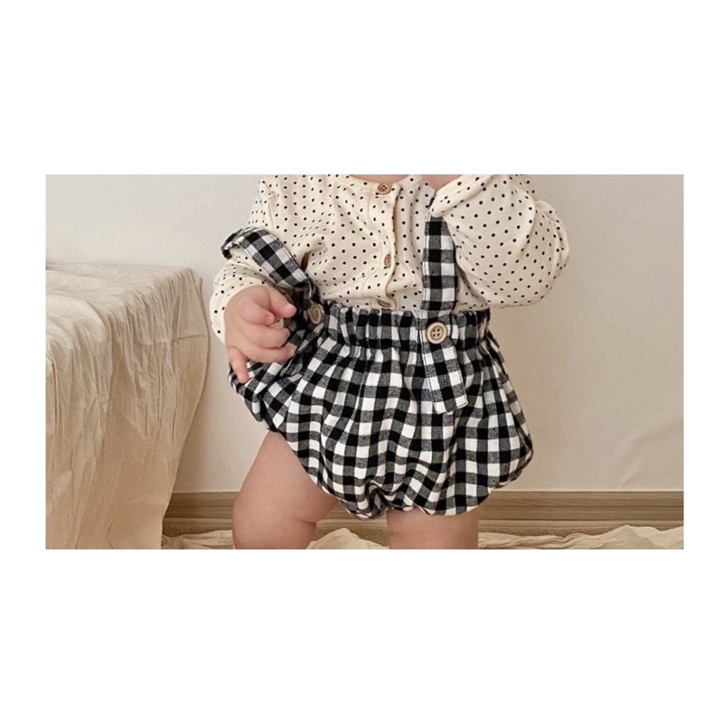 Quần bí kẻ style Hàn Quốc  cho bé