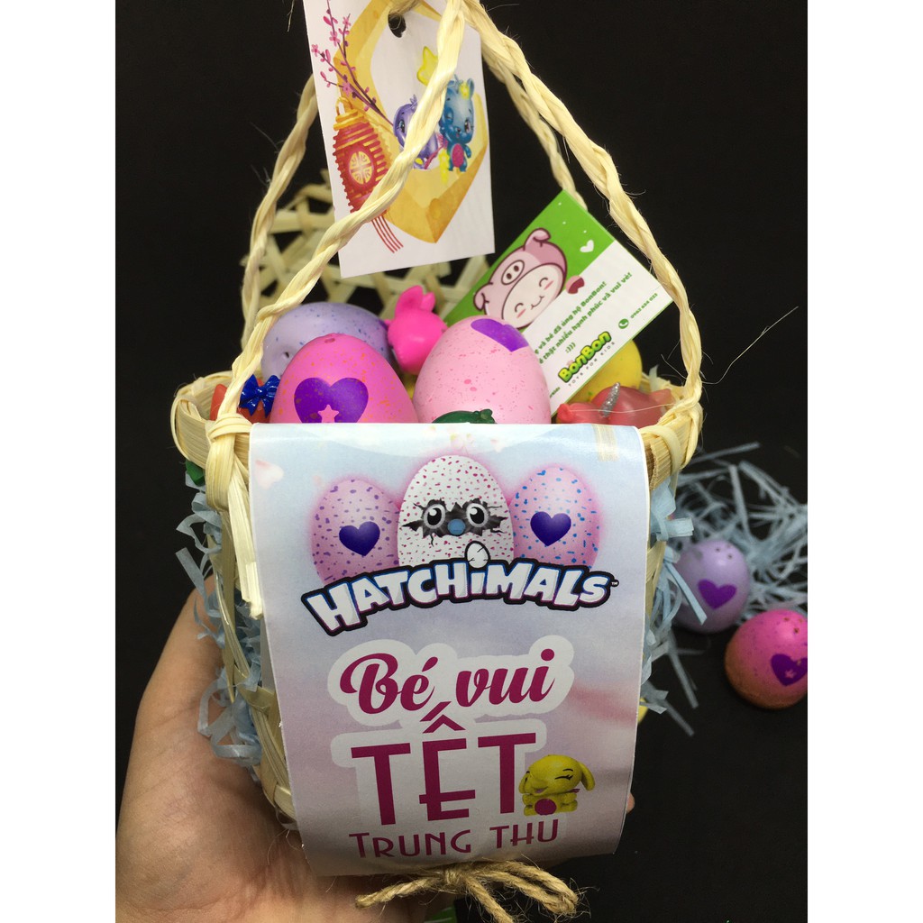 Giỏ trứng Hatchimals - quà tặng trung thu (15 trứng không trùng mẫu thú)