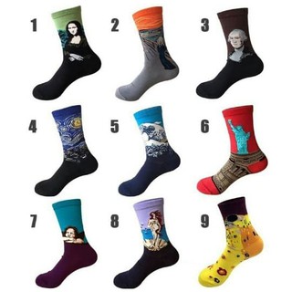 Tất cao cổ họa tiết tranh vẽ