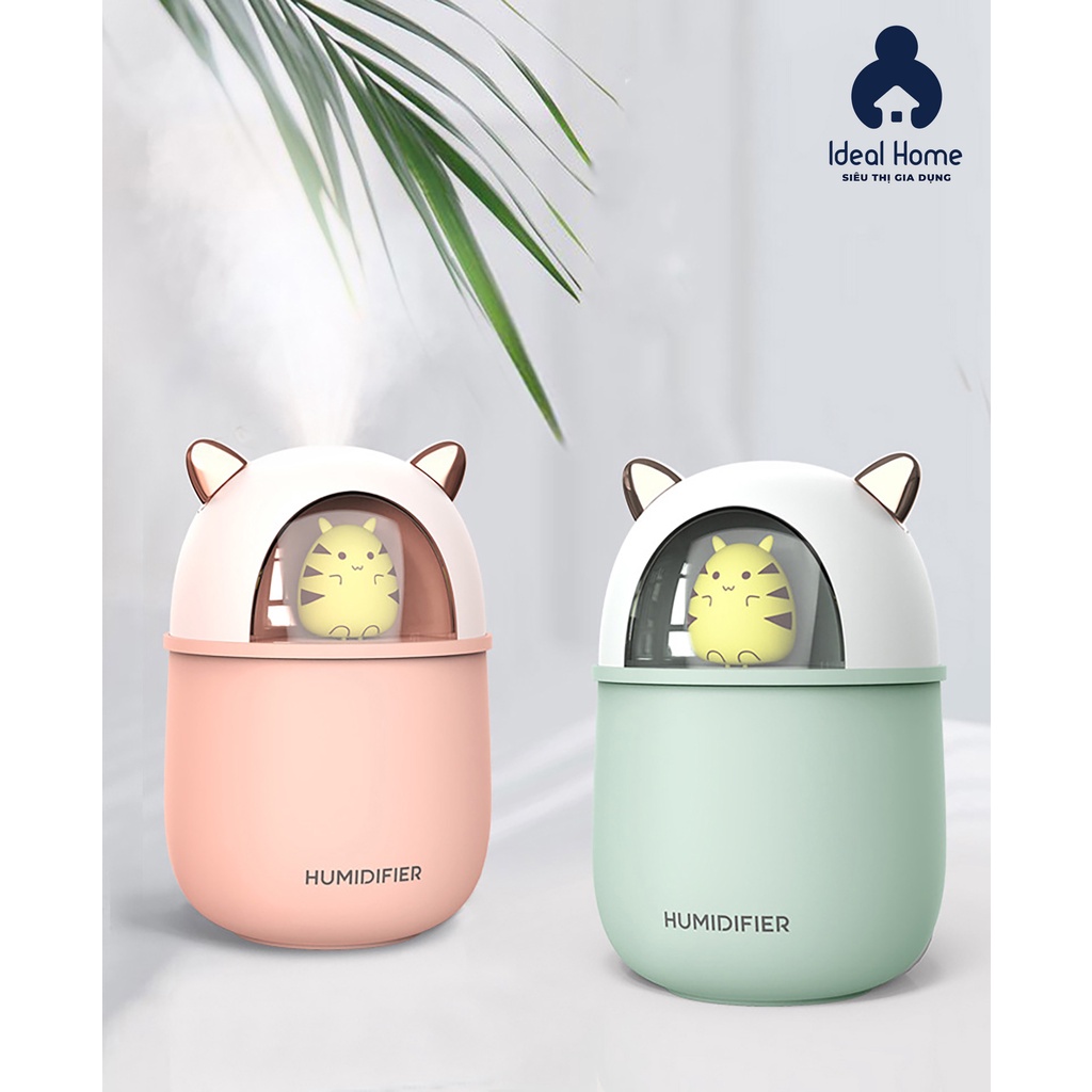 - Máy Phun Sương Mini Tạo Ẩm không khí Giá Rẻ hình mèo dễ thương có đèn ngủ - IDEAL HOME