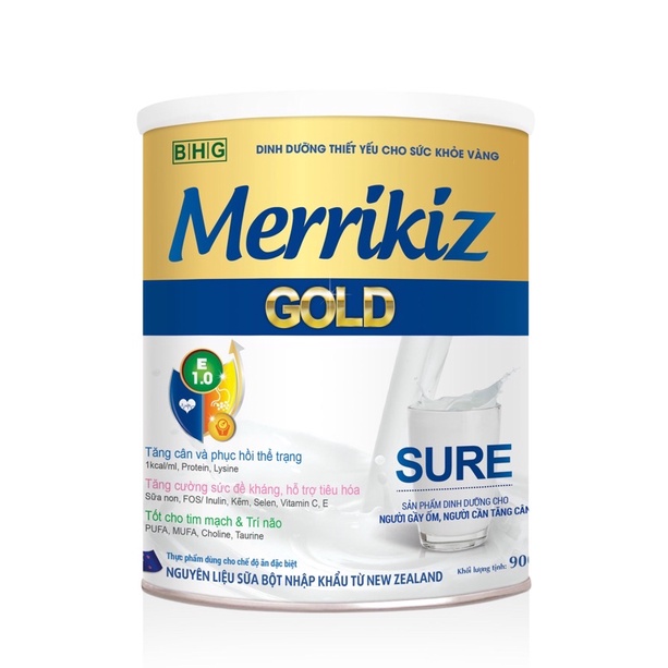 Sữa bột Merrikiz Gold Sure 900g