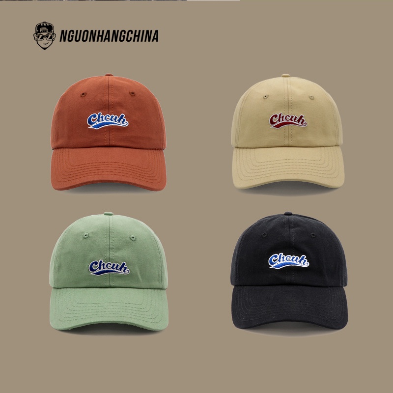 Mũ lưỡi trai họa tiết thêu chữ Cheuh nhiều màu sắc cho nam nữ