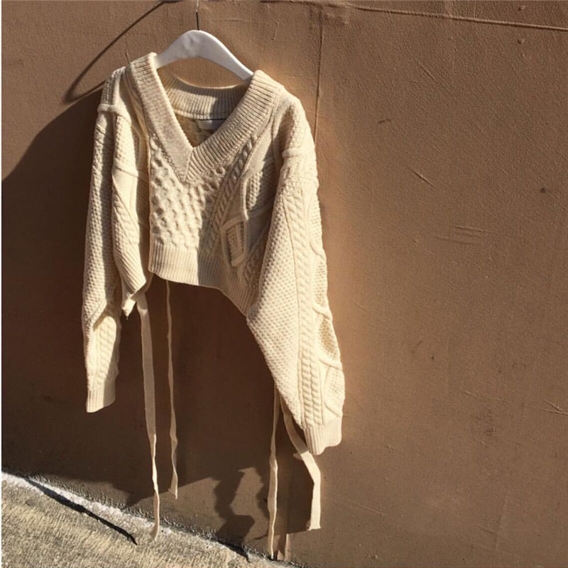Áo sweater IHKKE thắt dây quyến rũ thời trang dành cho nữ