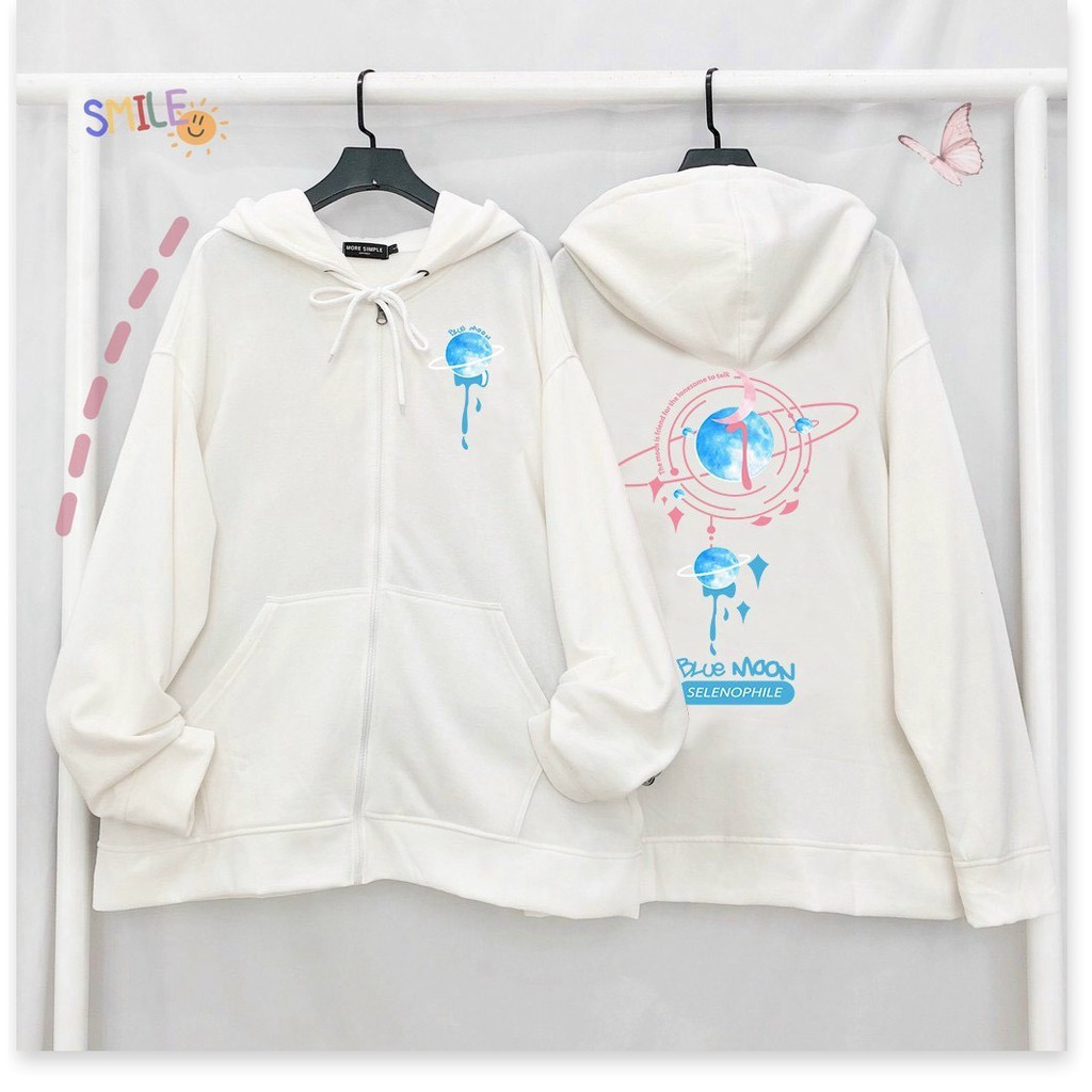 Áo hoodie nữ có nón dây kéo tiện lợi phối họa tiết tinh cầu ánh sao | WebRaoVat - webraovat.net.vn