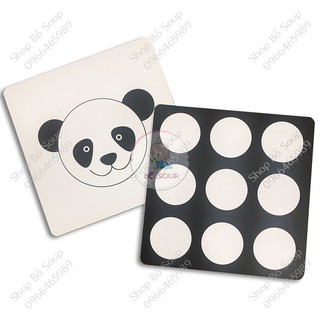 11R VCN Bộ Thẻ Đen Trắng Kích Thích Đa giác quan Chất Liệu Giấy Cứng Kích Thước 17x17cm shop Bố Soup 2 4