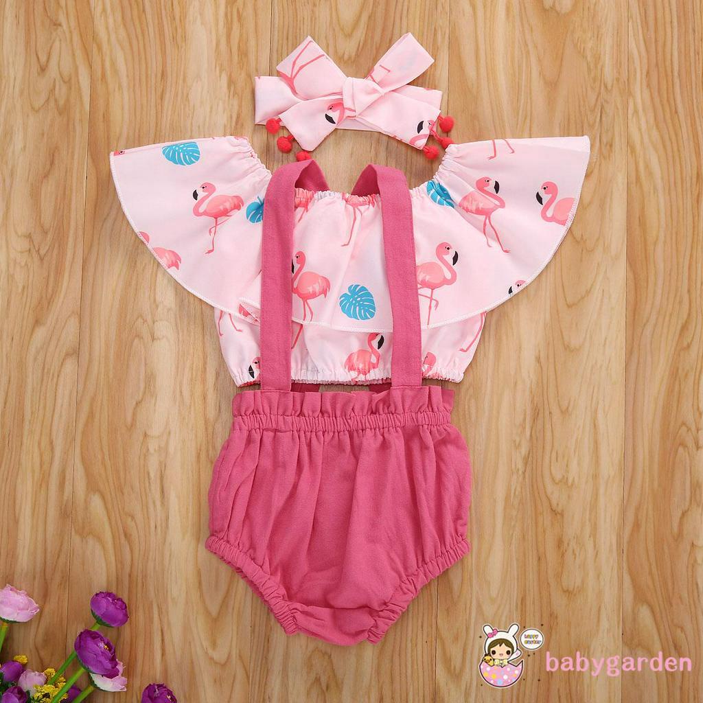 Set Áo Thun Ngắn Tay Và Quần Short Yếm Hợp Thời Trang Cho Bé Gái